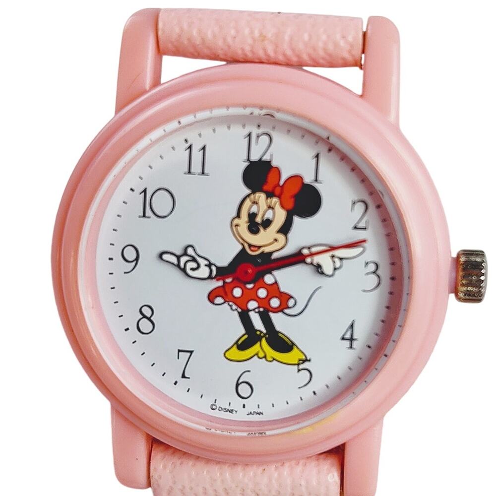 Disney Store Minnie Mouse Pink Plastic Watch Vintage